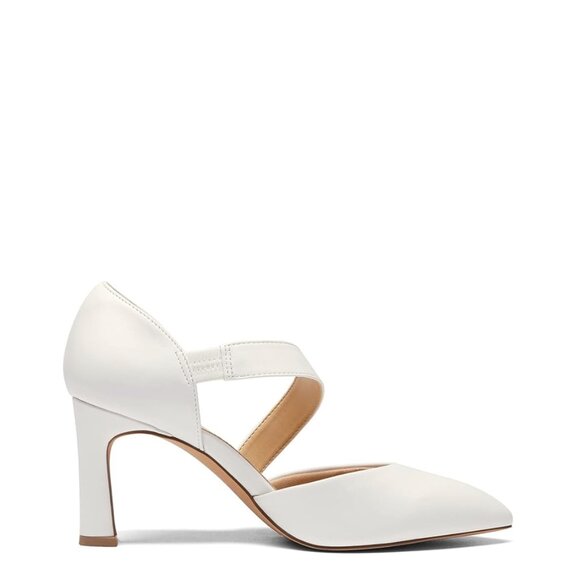 DREAM PAIRS Faux Leather White Closed Pointed Toe D'Orsay Heel Pump women 11 - Picture 5 of 8